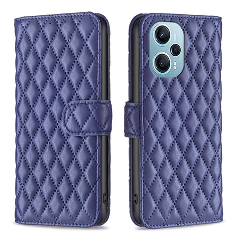 Custodia Portafoglio In Pelle Cover con Supporto B19F per Xiaomi Poco F5 5G Blu