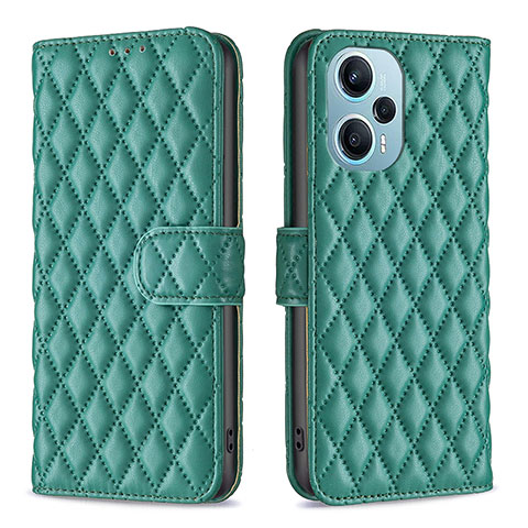 Custodia Portafoglio In Pelle Cover con Supporto B19F per Xiaomi Poco F5 5G Verde