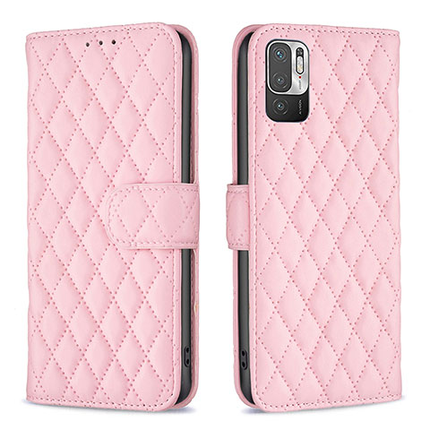 Custodia Portafoglio In Pelle Cover con Supporto B19F per Xiaomi POCO M3 Pro 5G Oro Rosa