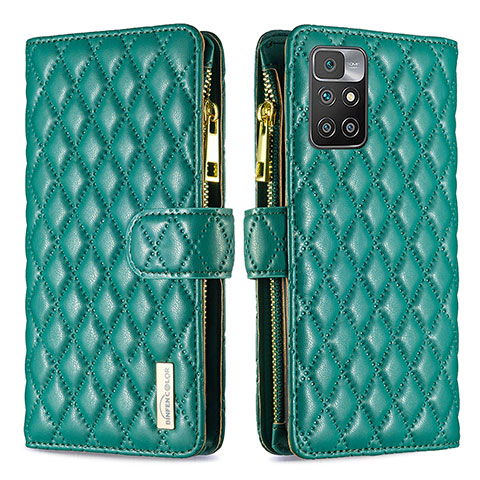 Custodia Portafoglio In Pelle Cover con Supporto B19F per Xiaomi Redmi 10 (2022) Verde