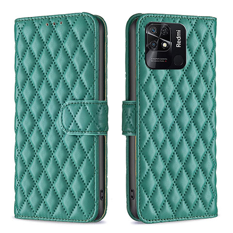 Custodia Portafoglio In Pelle Cover con Supporto B19F per Xiaomi Redmi 10 Power Verde