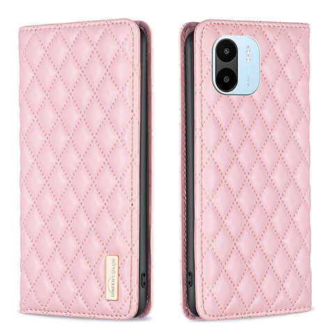 Custodia Portafoglio In Pelle Cover con Supporto B19F per Xiaomi Redmi A2 Plus Oro Rosa