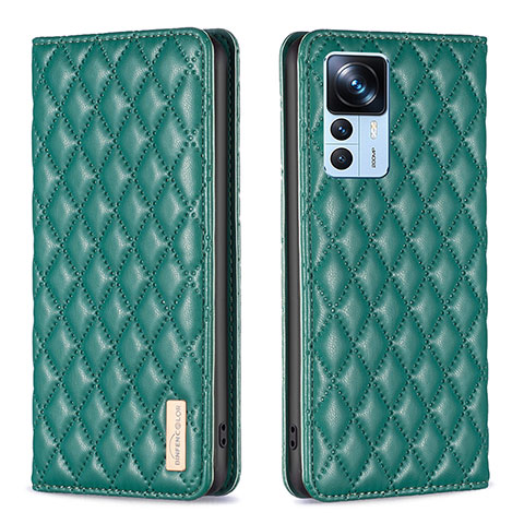 Custodia Portafoglio In Pelle Cover con Supporto B19F per Xiaomi Redmi K50 Ultra 5G Verde