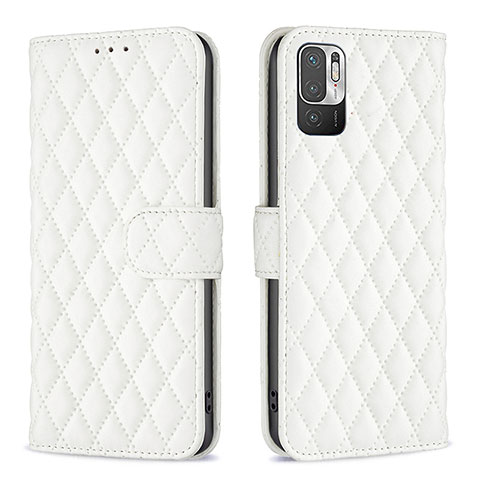 Custodia Portafoglio In Pelle Cover con Supporto B19F per Xiaomi Redmi Note 10 5G Bianco