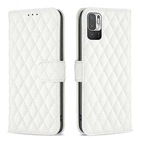 Custodia Portafoglio In Pelle Cover con Supporto B19F per Xiaomi Redmi Note 10T 5G Bianco