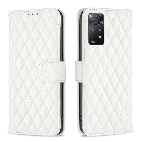 Custodia Portafoglio In Pelle Cover con Supporto B19F per Xiaomi Redmi Note 11 Pro 4G Bianco