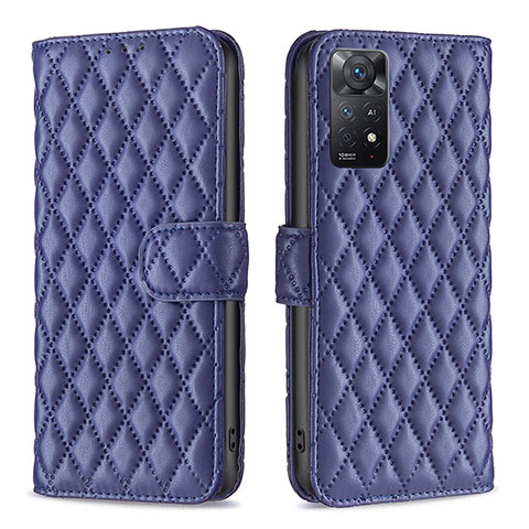 Custodia Portafoglio In Pelle Cover con Supporto B19F per Xiaomi Redmi Note 11 Pro 4G Blu