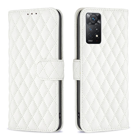 Custodia Portafoglio In Pelle Cover con Supporto B19F per Xiaomi Redmi Note 11 Pro 5G Bianco