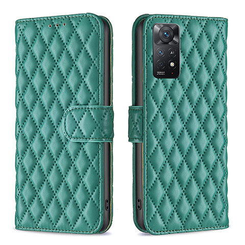 Custodia Portafoglio In Pelle Cover con Supporto B19F per Xiaomi Redmi Note 11 Pro 5G Verde