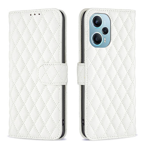 Custodia Portafoglio In Pelle Cover con Supporto B19F per Xiaomi Redmi Note 12 Turbo 5G Bianco