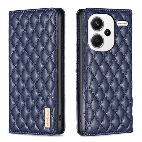 Custodia Portafoglio In Pelle Cover con Supporto B19F per Xiaomi Redmi Note 13 Pro+ Plus 5G Blu