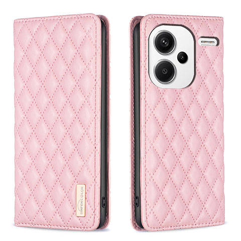 Custodia Portafoglio In Pelle Cover con Supporto B19F per Xiaomi Redmi Note 13 Pro+ Plus 5G Oro Rosa