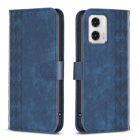 Custodia Portafoglio In Pelle Cover con Supporto B21F per Motorola Moto G73 5G Blu