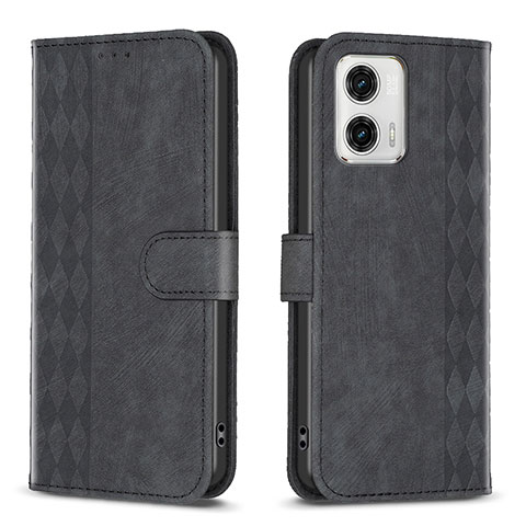 Custodia Portafoglio In Pelle Cover con Supporto B21F per Motorola Moto G73 5G Nero