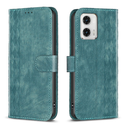 Custodia Portafoglio In Pelle Cover con Supporto B21F per Motorola Moto G73 5G Verde