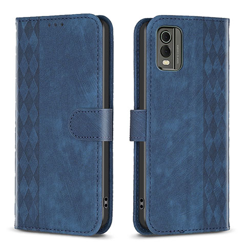 Custodia Portafoglio In Pelle Cover con Supporto B21F per Nokia C32 Blu