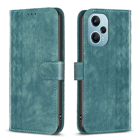 Custodia Portafoglio In Pelle Cover con Supporto B21F per Xiaomi Poco F5 5G Verde