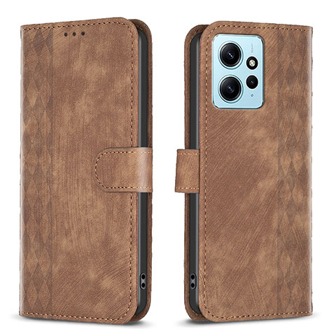 Custodia Portafoglio In Pelle Cover con Supporto B21F per Xiaomi Redmi Note 12 4G Marrone