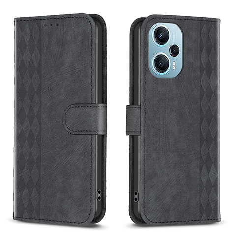 Custodia Portafoglio In Pelle Cover con Supporto B21F per Xiaomi Redmi Note 12 Turbo 5G Nero