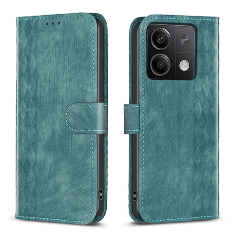 Custodia Portafoglio In Pelle Cover con Supporto B21F per Xiaomi Redmi Note 13 5G Verde