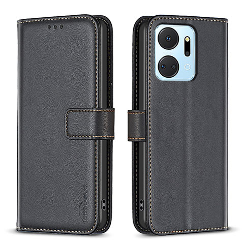 Custodia Portafoglio In Pelle Cover con Supporto B22F per Huawei Honor X7a Nero