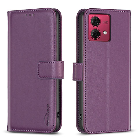 Custodia Portafoglio In Pelle Cover con Supporto B22F per Motorola Moto G84 5G Viola