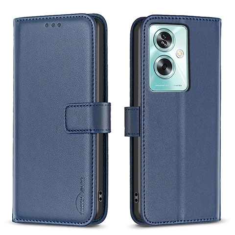 Custodia Portafoglio In Pelle Cover con Supporto B22F per Oppo A79 5G Blu