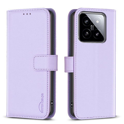 Custodia Portafoglio In Pelle Cover con Supporto B22F per Xiaomi Mi 14 Pro 5G Lavanda