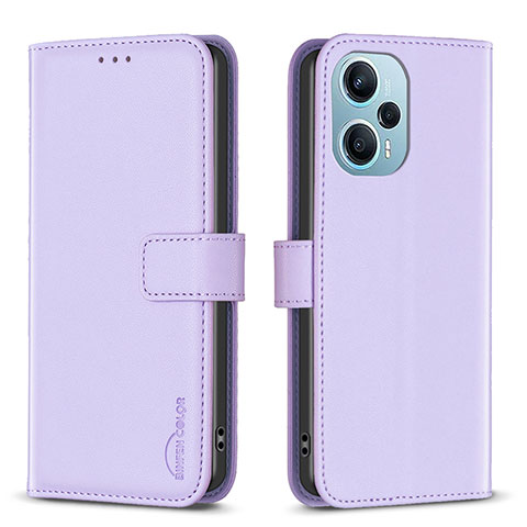 Custodia Portafoglio In Pelle Cover con Supporto B22F per Xiaomi Poco F5 5G Lavanda