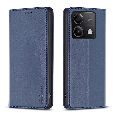 Custodia Portafoglio In Pelle Cover con Supporto B22F per Xiaomi Redmi Note 13 5G Blu