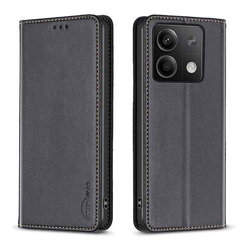 Custodia Portafoglio In Pelle Cover con Supporto B22F per Xiaomi Redmi Note 13 5G Nero