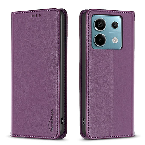 Custodia Portafoglio In Pelle Cover con Supporto B22F per Xiaomi Redmi Note 13 Pro 5G Viola