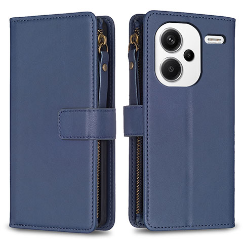 Custodia Portafoglio In Pelle Cover con Supporto B22F per Xiaomi Redmi Note 13 Pro+ Plus 5G Blu