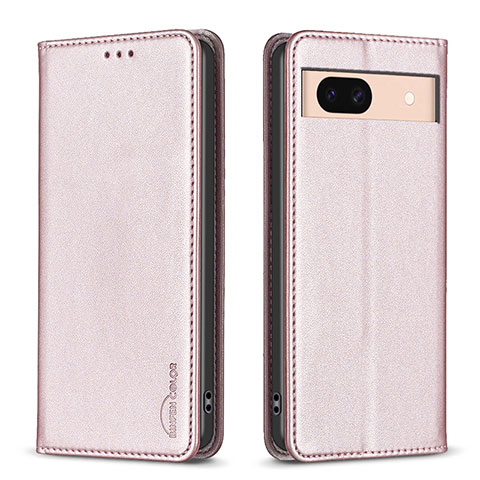 Custodia Portafoglio In Pelle Cover con Supporto B23F per Google Pixel 8a 5G Oro Rosa