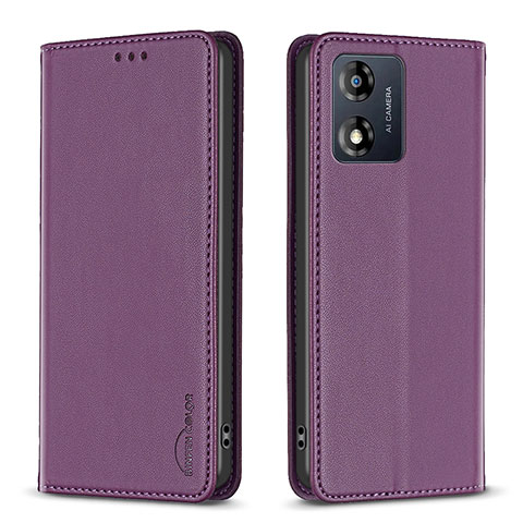 Custodia Portafoglio In Pelle Cover con Supporto B23F per Motorola Moto E13 Viola