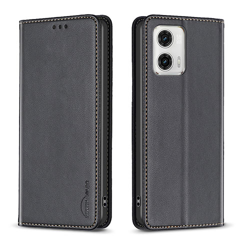 Custodia Portafoglio In Pelle Cover con Supporto B23F per Motorola Moto G73 5G Nero