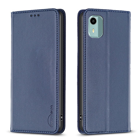 Custodia Portafoglio In Pelle Cover con Supporto B23F per Nokia C12 Pro Blu