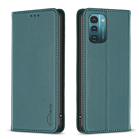 Custodia Portafoglio In Pelle Cover con Supporto B23F per Nokia G11 Verde