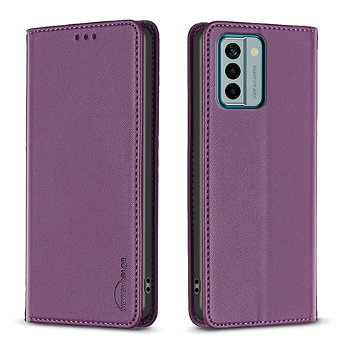 Custodia Portafoglio In Pelle Cover con Supporto B23F per Nokia G22 Viola