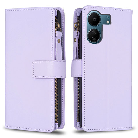 Custodia Portafoglio In Pelle Cover con Supporto B23F per Xiaomi Poco C65 Lavanda