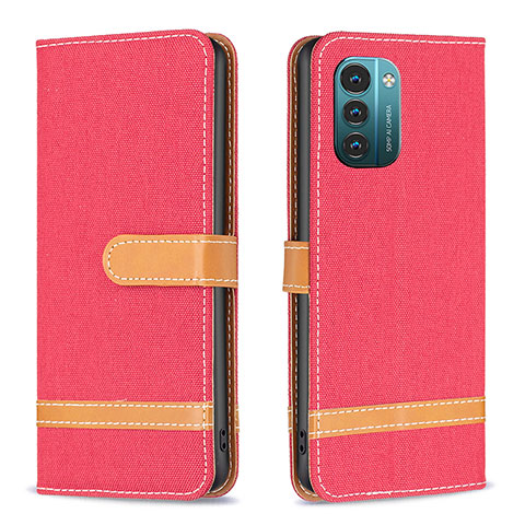 Custodia Portafoglio In Pelle Cover con Supporto B24F per Nokia G11 Rosso