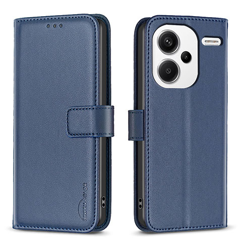 Custodia Portafoglio In Pelle Cover con Supporto B24F per Xiaomi Redmi Note 13 Pro+ Plus 5G Blu