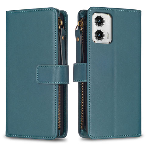 Custodia Portafoglio In Pelle Cover con Supporto B25F per Motorola Moto G73 5G Verde