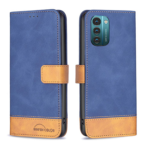 Custodia Portafoglio In Pelle Cover con Supporto B25F per Nokia G11 Blu