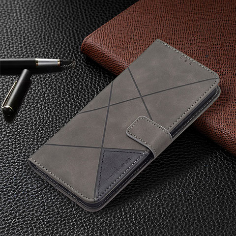 Custodia Portafoglio In Pelle Cover con Supporto BF2 per Xiaomi Redmi Note 10 Pro 4G Grigio