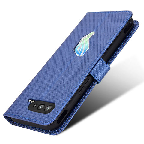 Custodia Portafoglio In Pelle Cover con Supporto BY1 per Asus ROG Phone 5 Pro Blu