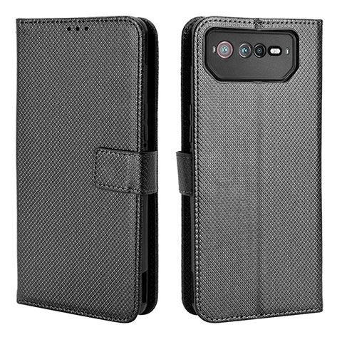 Custodia Portafoglio In Pelle Cover con Supporto BY1 per Asus ROG Phone 6 Nero