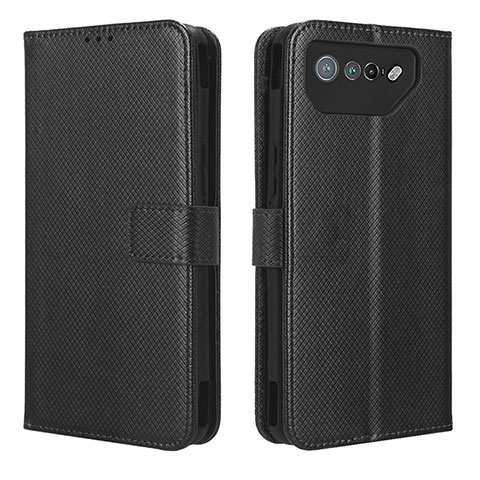 Custodia Portafoglio In Pelle Cover con Supporto BY1 per Asus ROG Phone 7 Nero