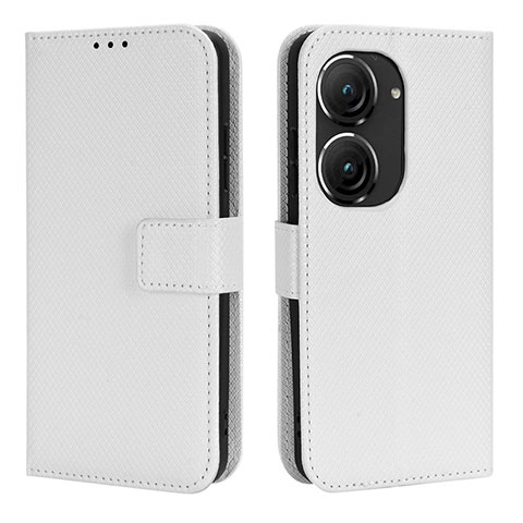 Custodia Portafoglio In Pelle Cover con Supporto BY1 per Asus ZenFone 10 Bianco