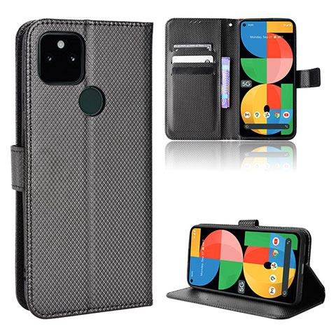 Custodia Portafoglio In Pelle Cover con Supporto BY1 per Google Pixel 5a 5G Nero